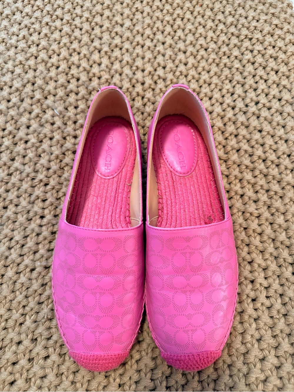 Coach Pink Signature Espadrille Flats